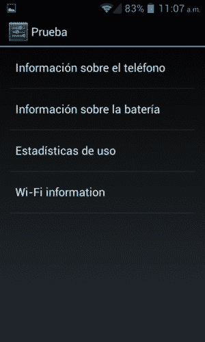 Código para entrar al modo de prueba o ingeniero
