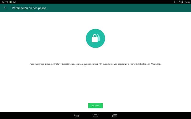 cuenta de whatsapp pasos verificación app aplicación Android