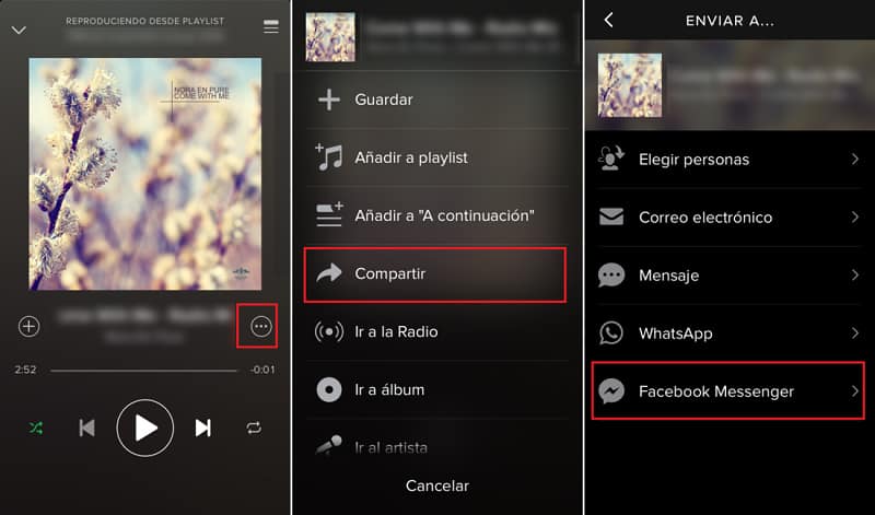 Spotify compartir música reproducción app aplicaciones