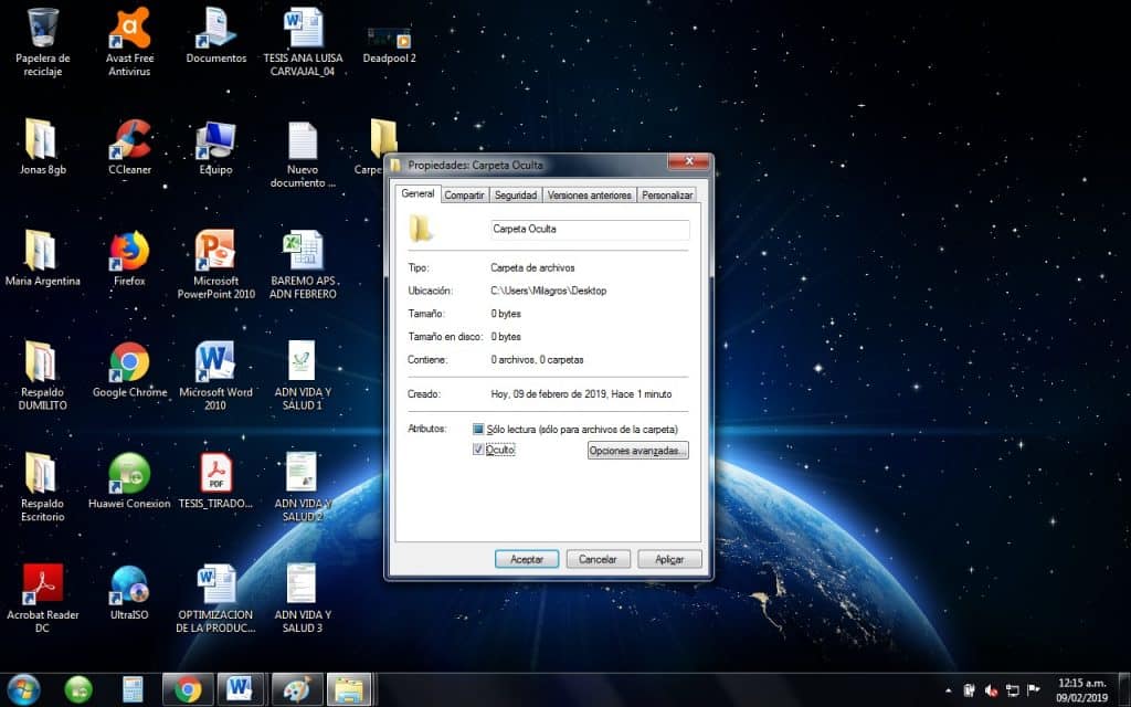 Como ocultar carpetas y archivos en windows