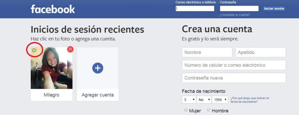 ¿Cómo iniciar sesión en Facebook haciendo clic en la foto de perfil? Paso 5