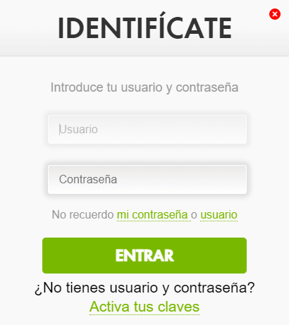 Modal del sitio web de Movistar+ mostrando las casillas en las que puedes insertar tu nombre de usuario y contraseña de Movistar+, y el botón “Entrar”.