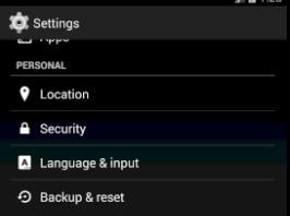 Opción “Backup & reset” del menú de ajustes de un móvil con Android.