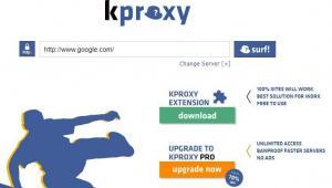 Página de inicio de KProxy, el cual nos muestra su proxy gratuito.