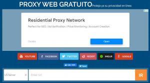 Sitio web de ProxySite mostrando el proxy gratuito de esta compañía.