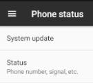 Opción “System update” del apartado “About Phone”.