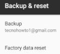 Opción “Factory data reset” del apartado “Backup & reset” de un Android.