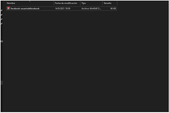 Archivo de backup de Facebook