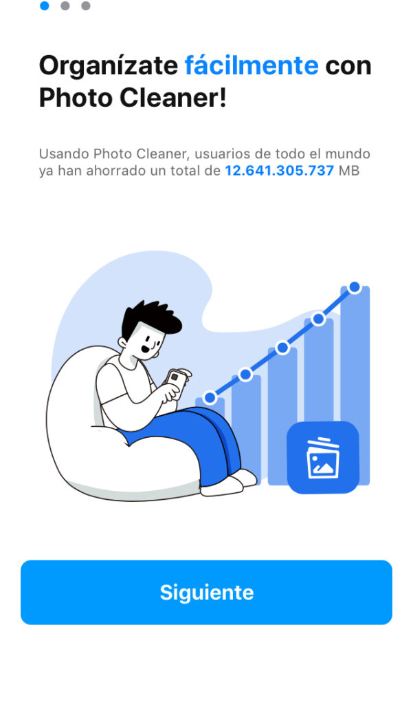 Pantalla de inicio de la app de Photo Cleaner.