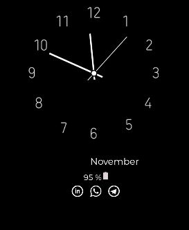 Vista previa del Always On Display en la app “Always On Display” de JZZ, en donde se observa que el reloj del móvil fue customizado.