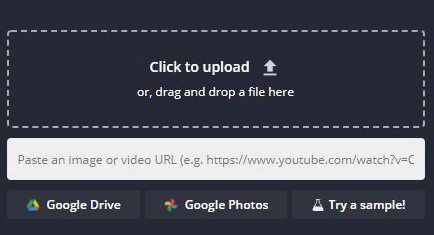 Página web de Kapwing mostrando la casilla “Paste an image or video URL”.
