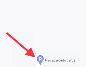 Google Maps mostrando el icono de una “P” en el mapa.