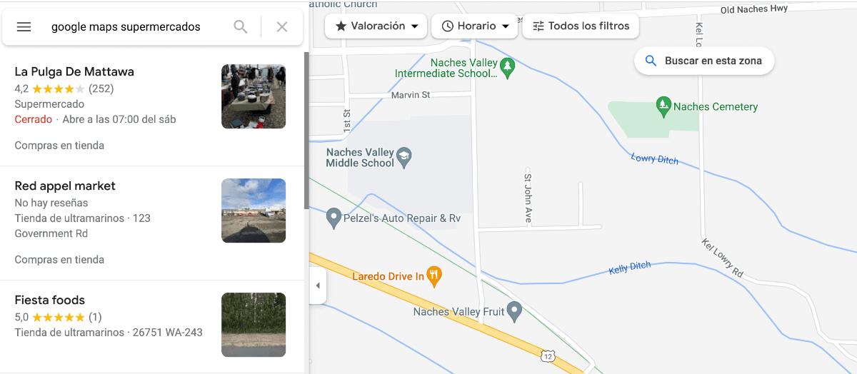 supermercados cercanos google maps