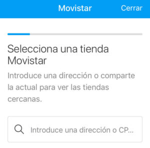 App de Movistar ofreciéndole a un usuario la opción de poder reservar una cita previa en una tienda. 