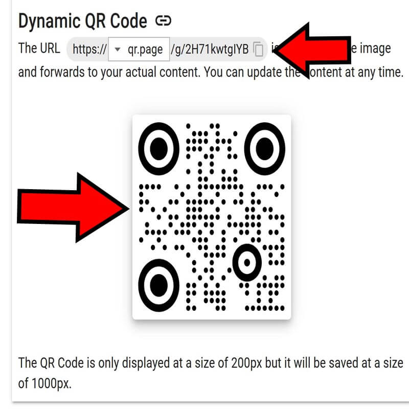 QR dinámico de QR Generator cuya URL e imagen han sido customizadas.