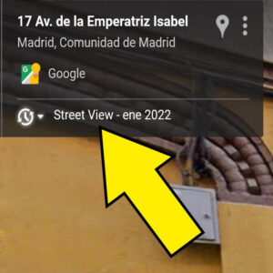 Opción “Street View” en Google Maps.