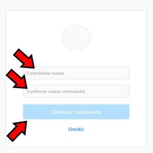 Formulario para cambiar la contraseña de Instagram, en donde se observa el botón “Cambiar contraseña”.