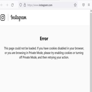 Error de Instagram en la versión web de esta red social en Firefox.