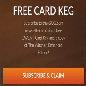 Promoción de GOG en donde te ofrecen un juego gratis a cambio de que te suscribas a su boletín de noticias.