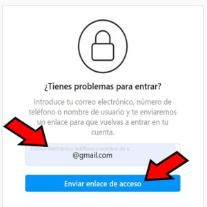 Casilla para teclear un email, y botón “Enviar enlace de acceso”.