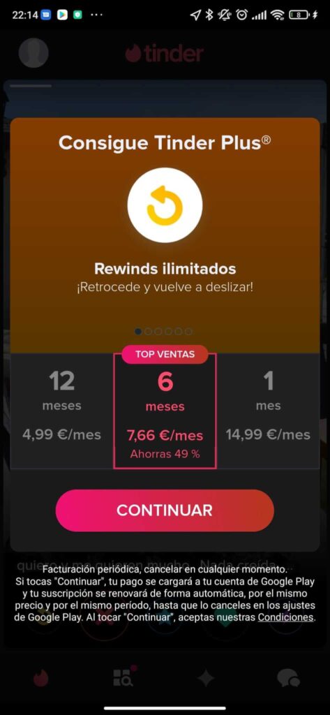 rewinds ilimitados tinder plus gratis
