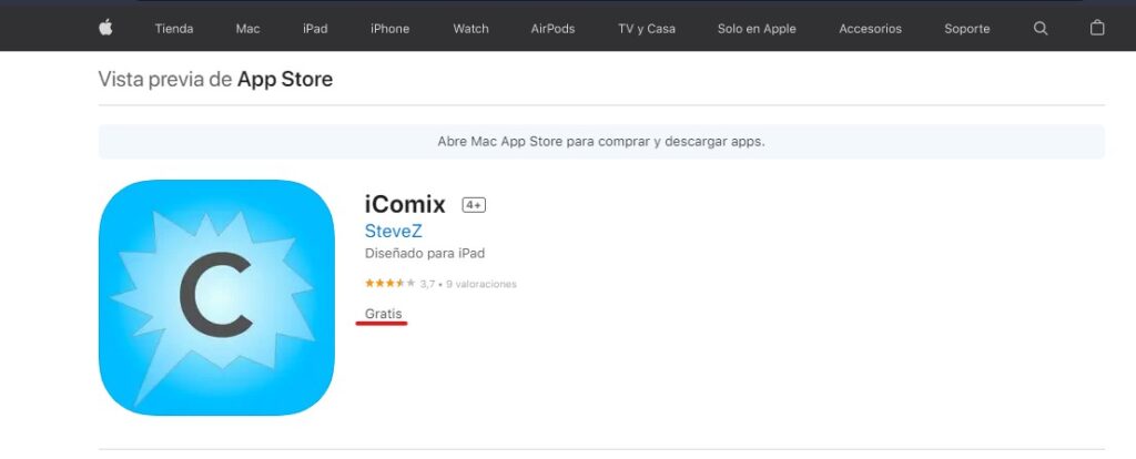 iComix в магазине приложений
