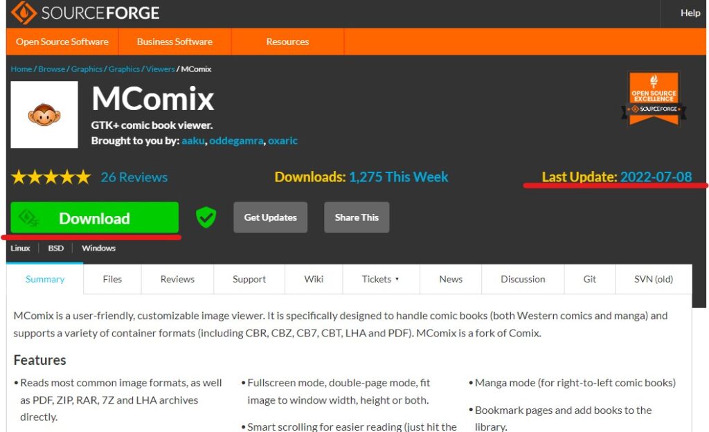 Просмотрщик комиксов для Linux: MComix