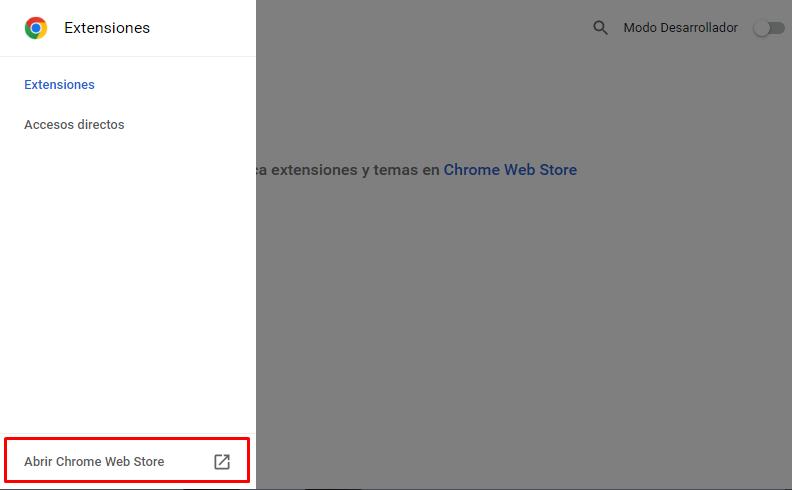 Ir a la store de Chrome