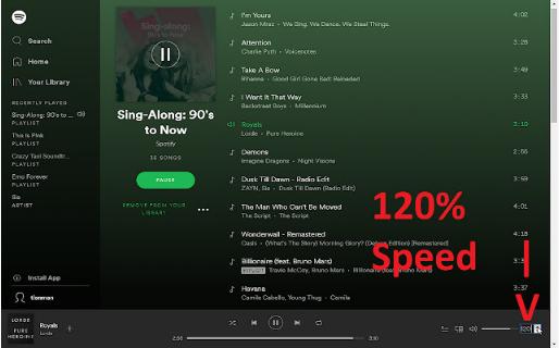 Изменить скорость воспроизведения песен в Spotify