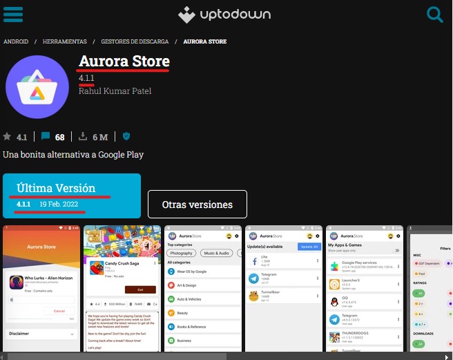 Aurora Store, la tienda alternativa más completa para Android.