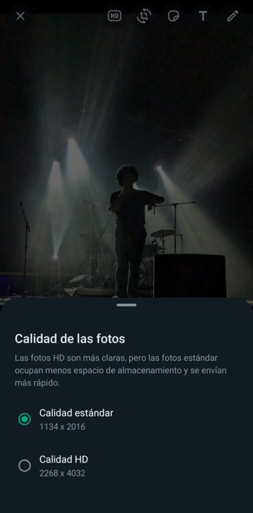 enviar fotos en HD en whatsapp