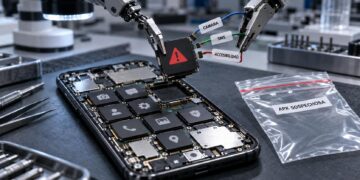 Brazos robóticos retiran una APK sospechosa y desconectan sus permisos de cámara, SMS y accesibilidad