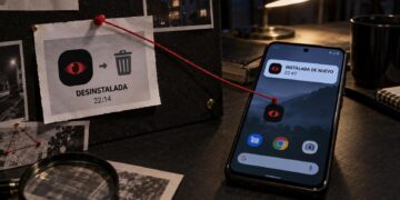Aplicación eliminada a las 22:14 que reaparece instalada en un celular Android a las 22:47