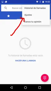 Desplegar menu app telefono