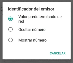 Numero desconocido android