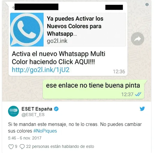 ejemplo de estafa en whatsapp