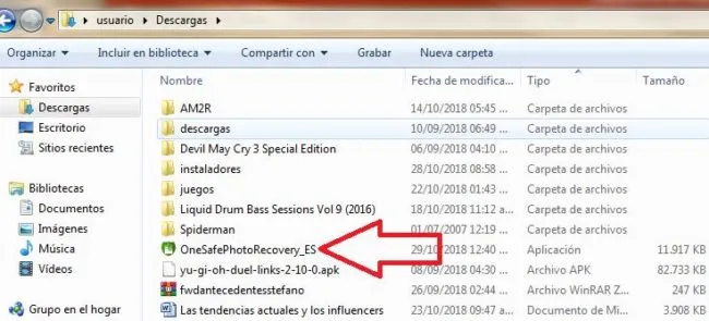 One Safe Data Recovery recupera foto eliminada 2