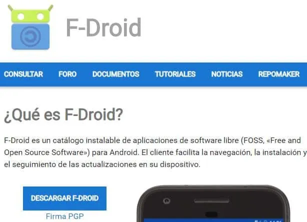 F-Droid alternativa a google play store para apps android