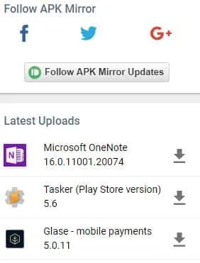APKMIRROR alternativa a google play store