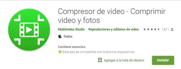 Compresor de video - Comprimir videos y fotos