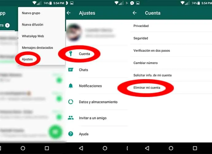 cuenta de whatsapp código pin punk contraseña seguridad eliminar cuenta