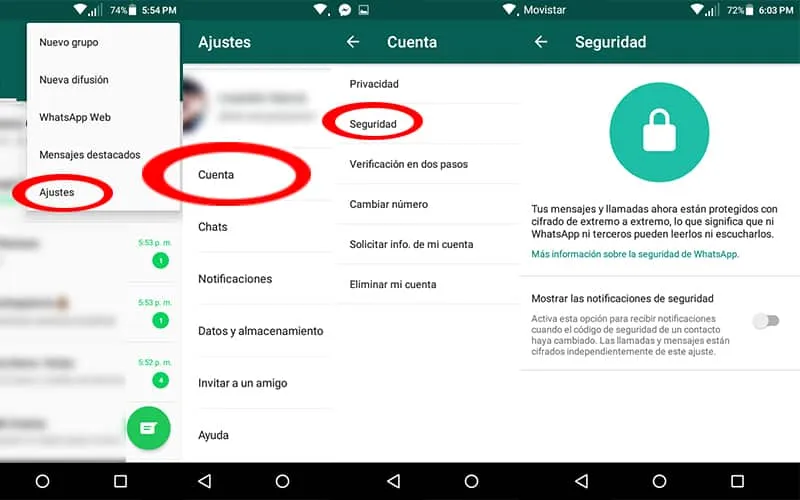 cuenta de whatsapp código pin punk contraseña seguridad notificaciones