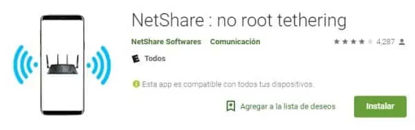 NetShare no root tethering
