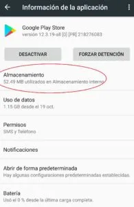 borrar datos de google play store