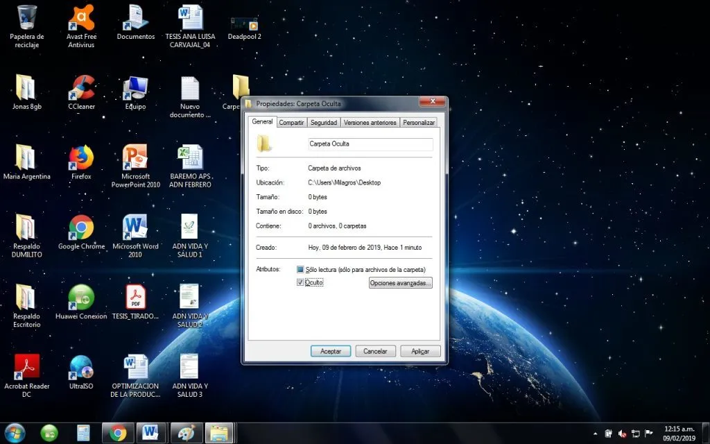Como ocultar carpetas y archivos en windows