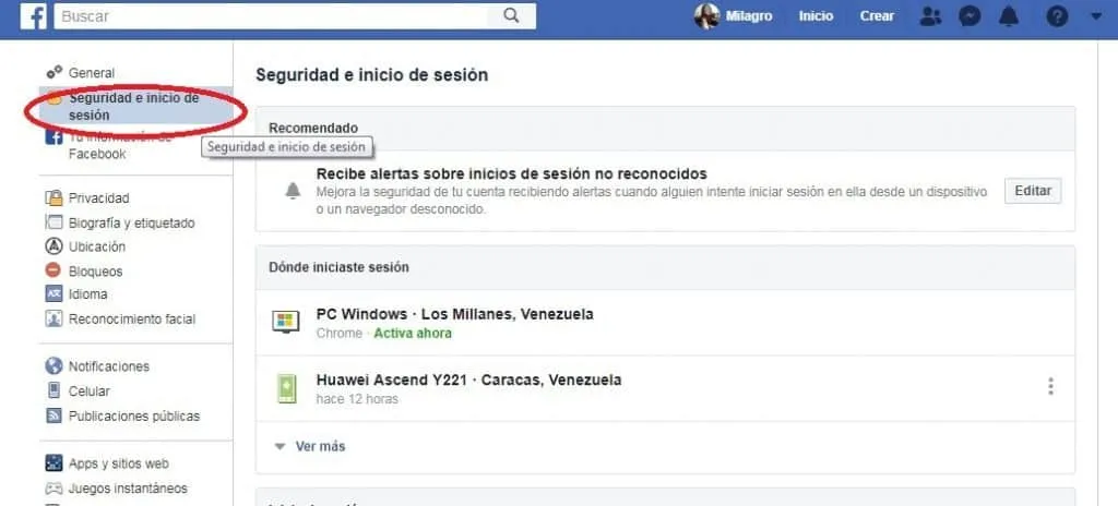 ¿Cómo iniciar sesión en Facebook haciendo clic en la foto de perfil? Paso 2