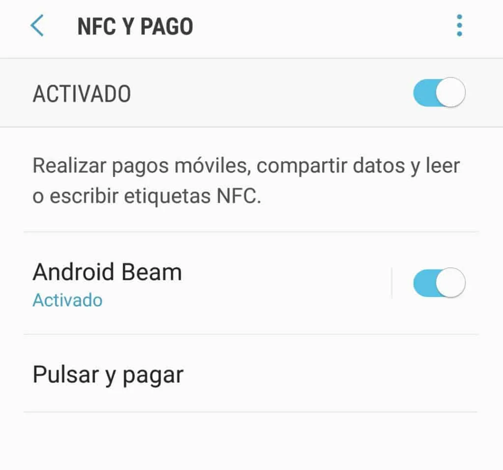 como pagar con el movil mediante nfs