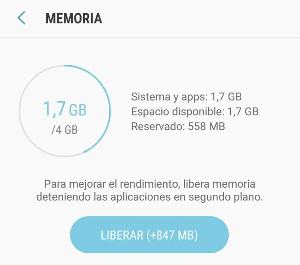 liberar memoria celular lento