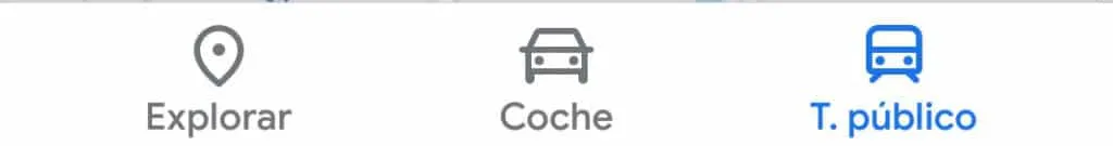transporte publico en google maps