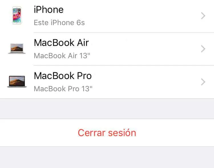 cerrar sesión de iCloud
